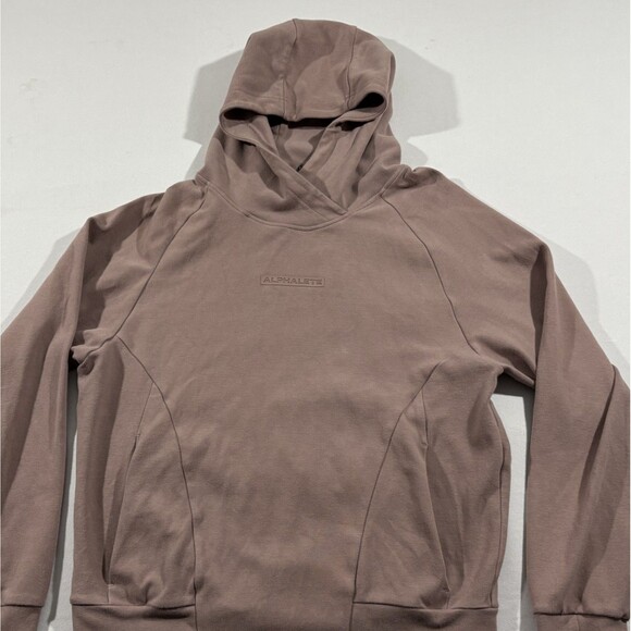 Alphalete Identity Pro Sweatshirt Mens Rose Pink Soft Shell Pullover Cotton Sz S - Picture 2 of 10